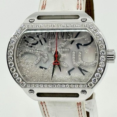 DUNAMIS Hercules SS Shell Dial Diamond Bezel D0772 White AT Ladies Watch