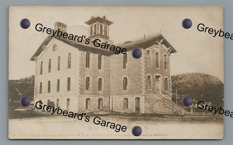 RPPC Raton High School RATON NM New Mexico 1909 Real Photo Postcard