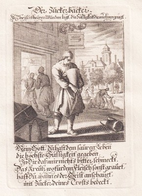 Konditorei Zuckerbäcker Bäckerei patissier confectioner Weigel Kupferstich 1698.