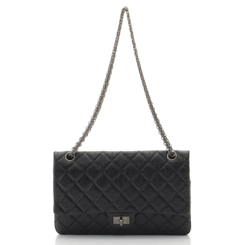 Chanel 2.55 Large Matelassé W Flap 28 Chain Shoulder Black A37587 Bag #DB3720