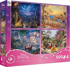- Thomas Kinkade Disney Princess - 4 Pack 500 Piece Jigsaw Puzzles