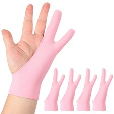 4 x Artist Drawing Glove l Size Two Fingers Graphics Painting Glove Pink