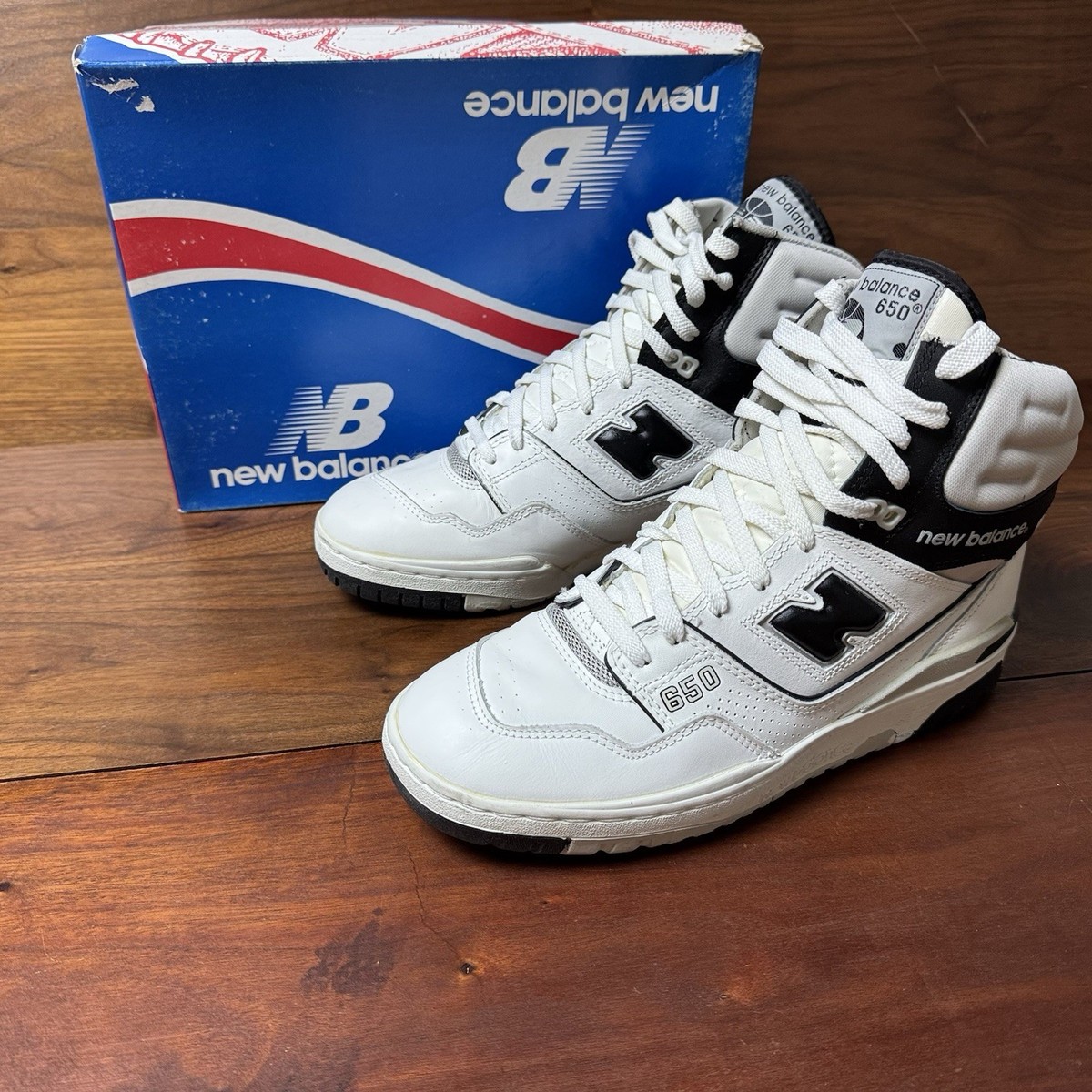 Vintage Vtg Og Original New Balance P650 Size 8.5 White Black With