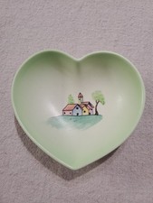 Piatto vintage Lenci Torino forma cuore ceramica piatto ciotola Italia raro 5" 