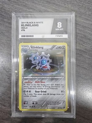Pokémon TCG 2011 Black And White Klinklang Holo 76 Ace Grade 8