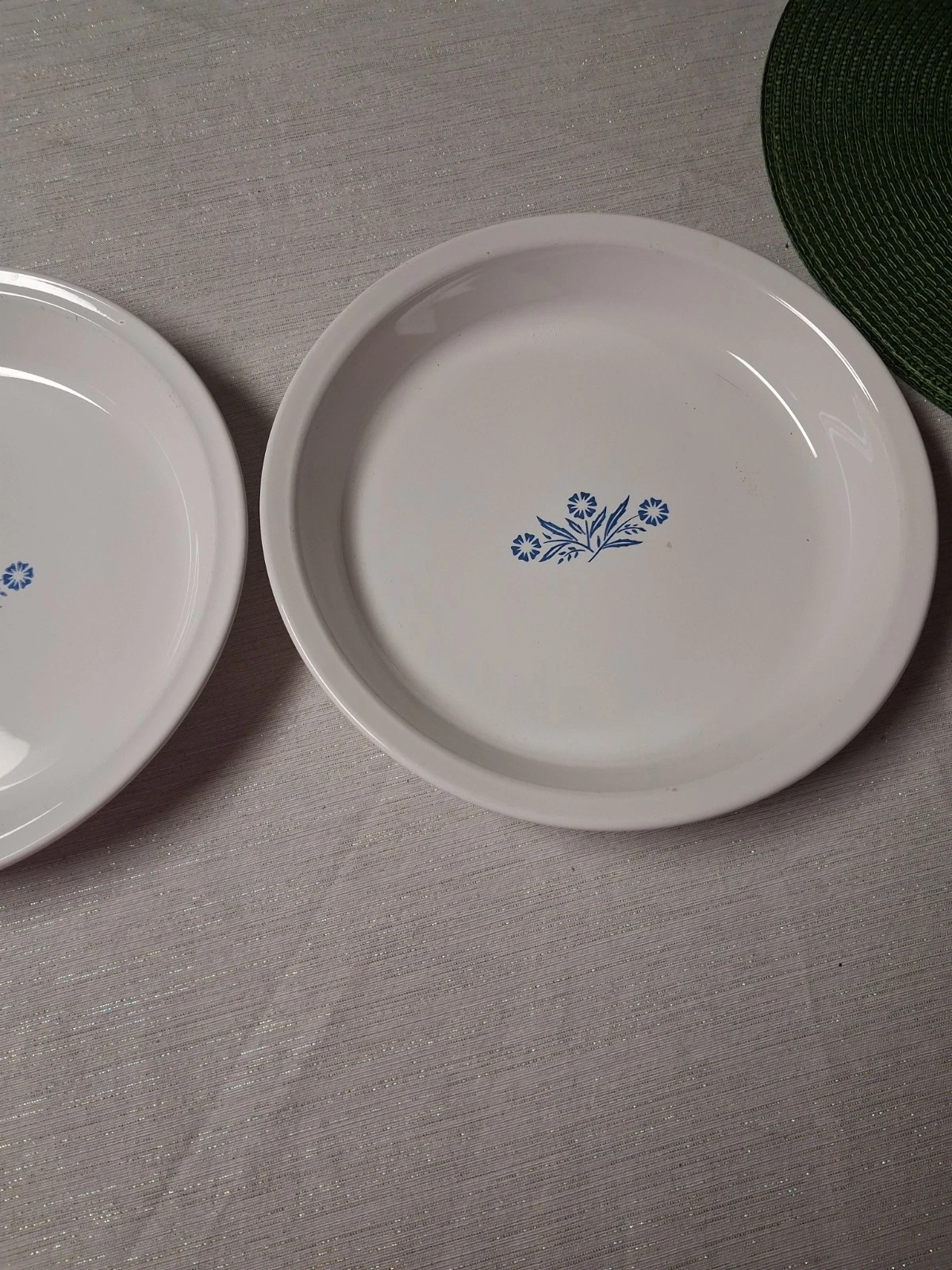 Vintage Corning Ware Pie Plate P-309 Blue Cornflower 9 inch Stoneware 2 Plates