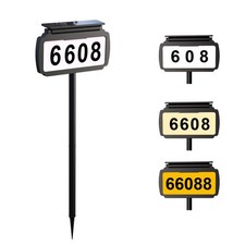 Solar Address Sign Light with Stake Lighted House Numbers for Home Street Yard