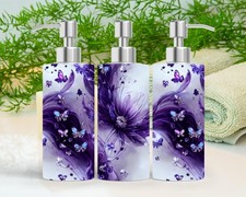 Soap Dispenser Butterfly Stainless Steel Jewel Accent 18.6oz Durable