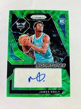 2023-24 Panini Prizm James Nnaji Rookie Signatures Auto Choice Green /8 Hornets