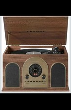 Crosley CR7025A-WA Hayes 8-in-1 Bluetooth Vinyl Record Player, 3-Speed...