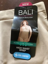 Bali Comfort Revolution Hi Waist Brief NWT Beige SZ L Ultra Firm Control
