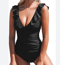 Cupshe Womens One Piece Swimsuit XL Black Dee...