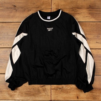 Reebok Sweatshirt XS Herren gesticktes Logo Colorblock schwarz