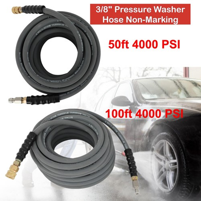 #ad 50ft 100ft 4800PSI Pressure Washer Hose 3 8quot; Quick Connect Gray With Couplers $81.69