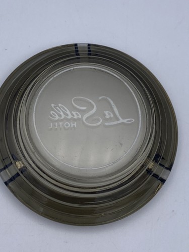 LA SALLE HOTEL Smoked Glass Ashtray Vintage Advertising - Picture 2 of 2