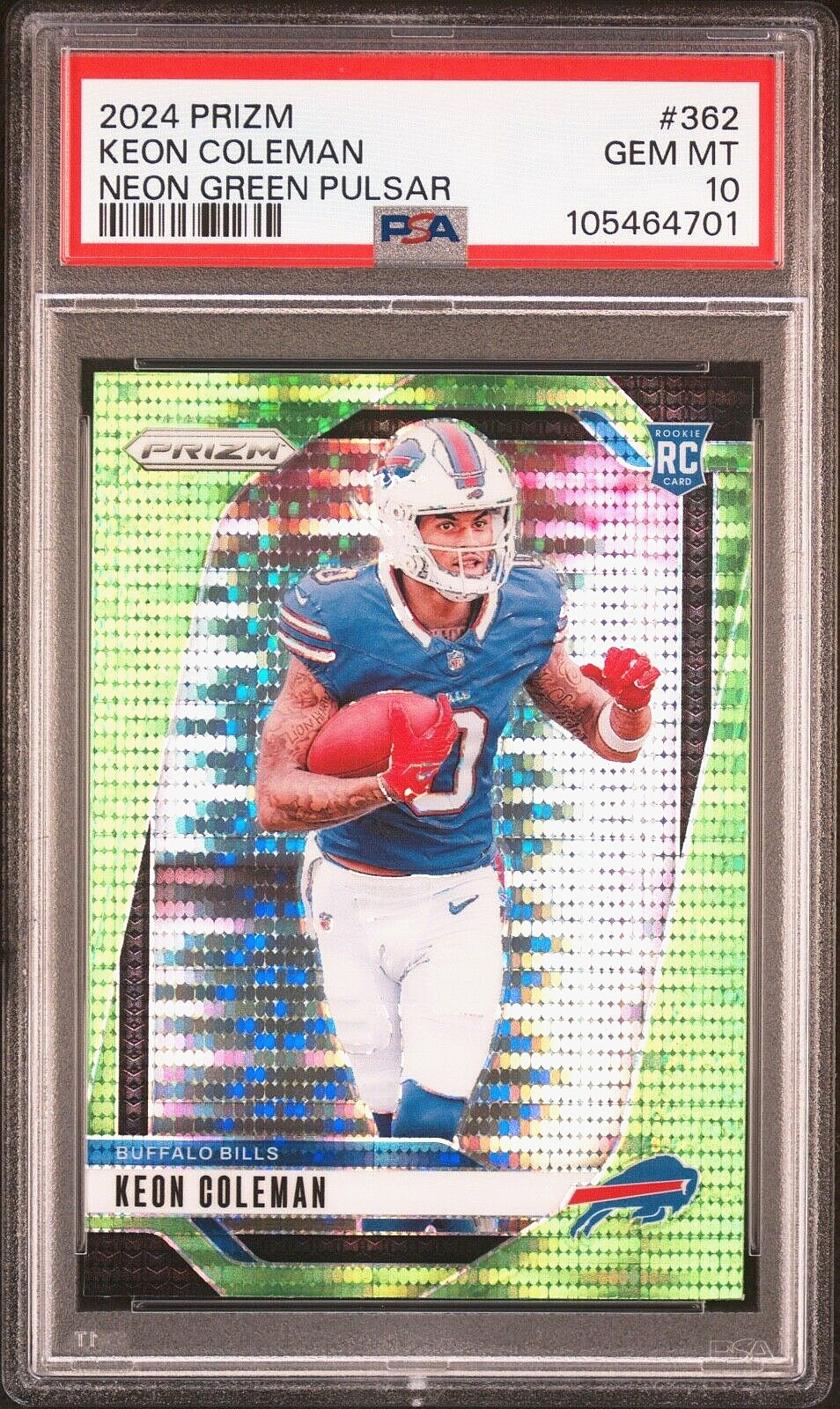 2024 Panini Prizm #362 RC Neon Green Pulsar Keon Coleman PSA 10