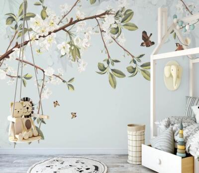 3D Flower Branch Bird K5889 Wallpaper Mural Self-adhesive Removable Sticker Kay