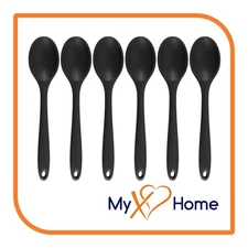 8" Black Silicone Spoon by MyXOHome (1, 2, 4 or 6 Spoons)