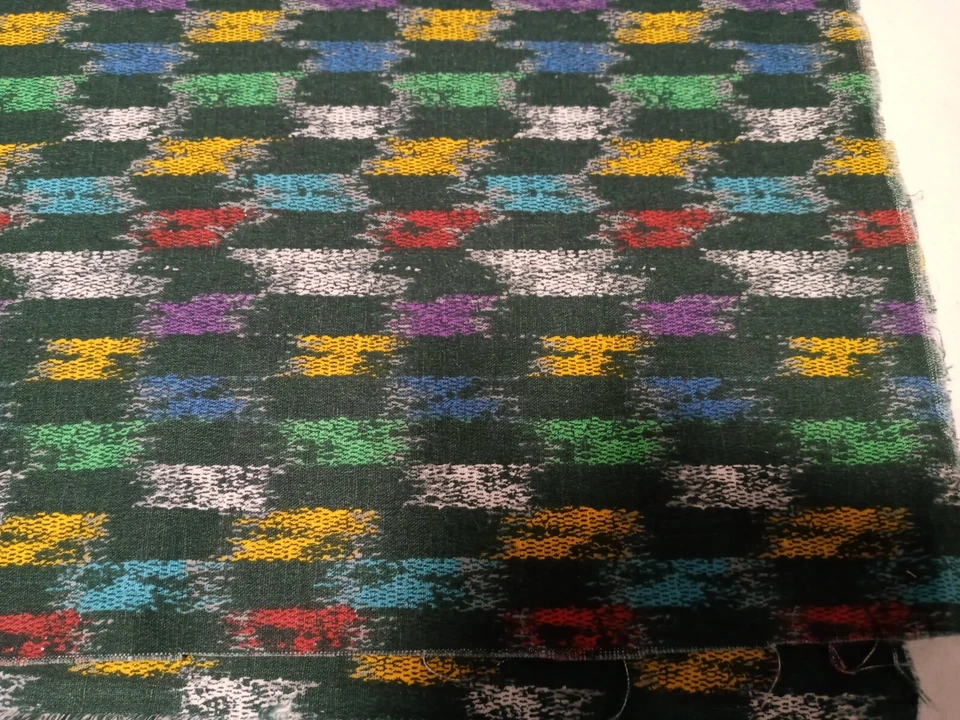 1.5 yards Multicolor Fabric 38" x 53" Geometric Lightweight Denim *read - Image 2 of 4