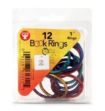 Hygloss Products 61311 Book Rings – 1 Inch Assorted Colored Steel Binder Rings, 