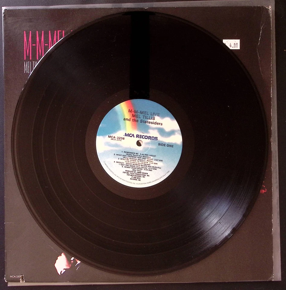 MEL TILLIS AND THE STATESIDERS M-M-MEL LIVE MCA RECORDS VINYL LP 116-68W - Image 4 of 4