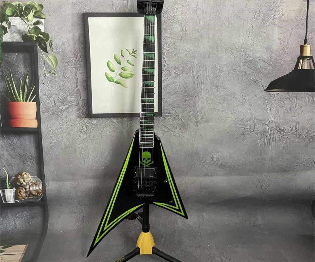 ギター nicopapa US Stock Alexi Laiho Electric Guitar Greeny Skull Maple Neck
