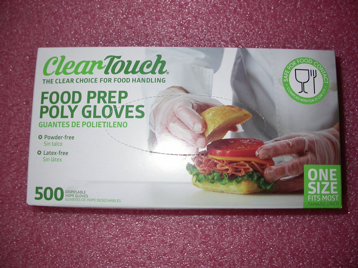 CLEAR TOUCH 500 FOOD PREP POLY GLOVES ONE SIZE FITS MOST BRAND NEW RETAIL  BOX