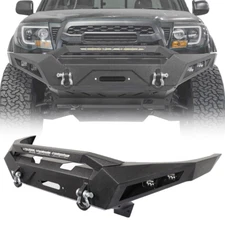 For 2005-2015 Toyota Tacoma Front Bumper w/ Winch Plate & LED light & D-rings