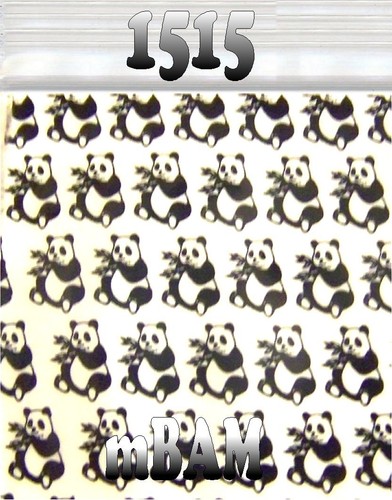 100 PACK BLACK & WHITE COMIC PANDA BEARS 1515 Apple Zip Baggies 1.5X1.5" - Picture 5 of 12