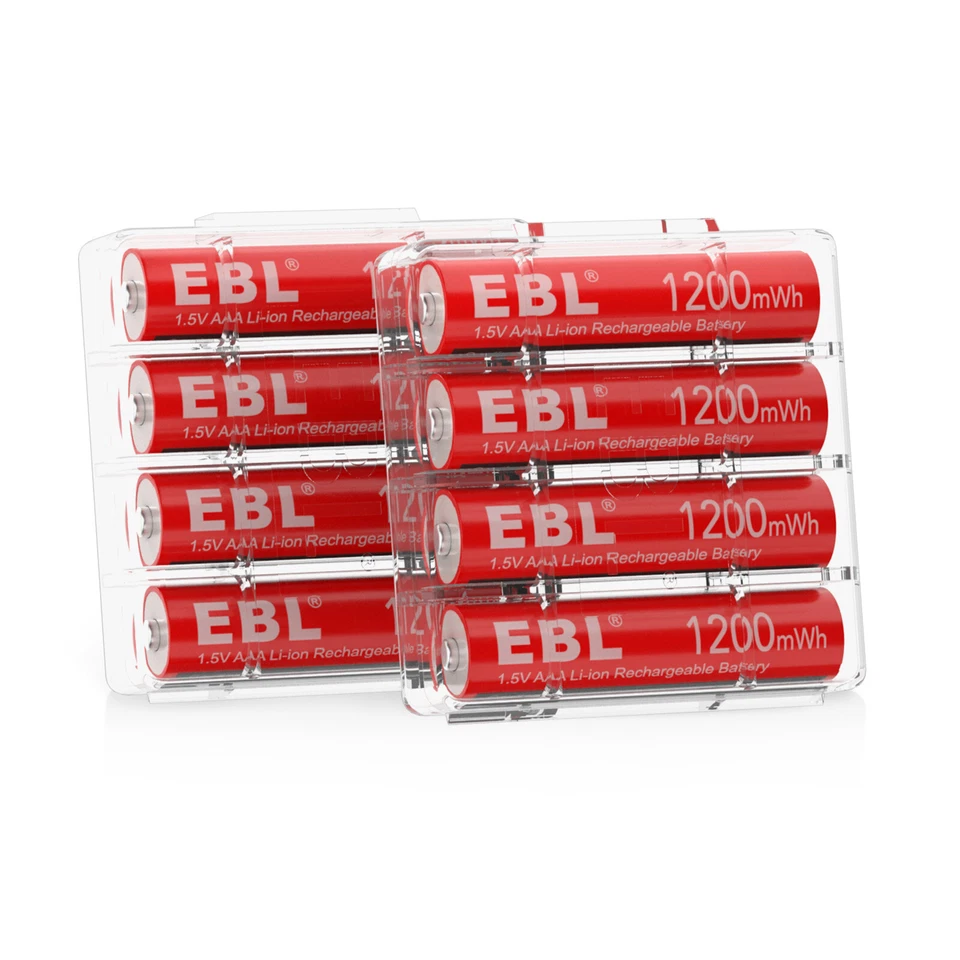 EBL AA AAA Rechargeable Lithium Li-ion Batteries 1.5V/ Optional 1.5V Charger Lot - Image 3 of 4