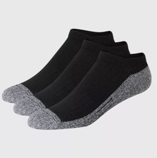 Hanes Premium Men's Cushioned No Show Socks - Black 6 pair Men's shoe 6-12