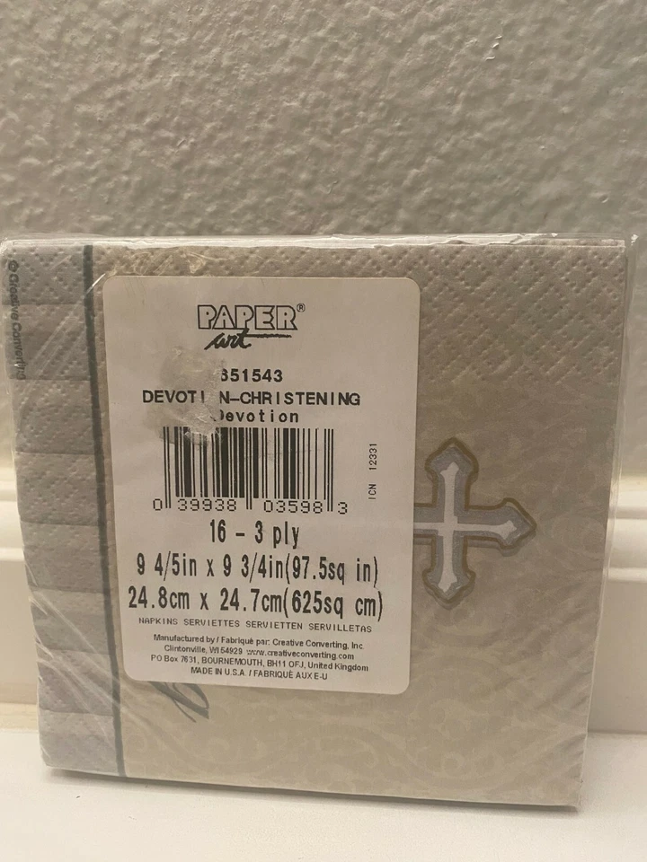 Devotion Pattern16 Beverage Napkins Confirmation Communion Christening Party  - Image 2 of 2