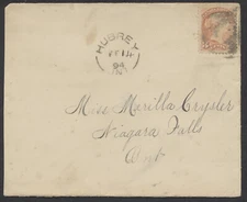 1894 Hubrey (MDX) ONT Split Ring and Cork Cancel On Cover