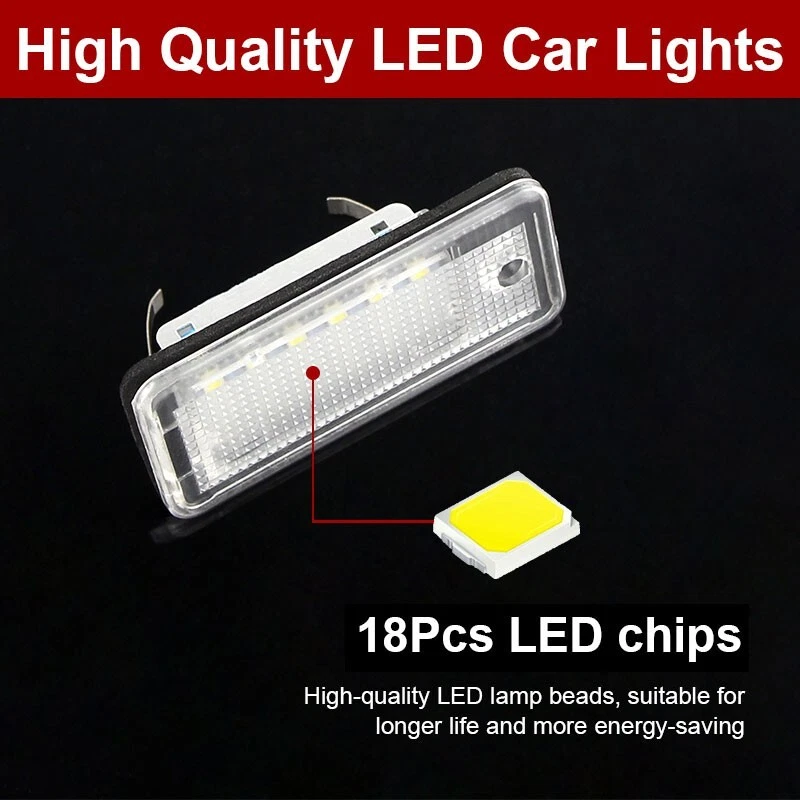 2X Luzes de Placa de Licença LED Branca 6000K 18-SMD para 2005-2009 Audi A6 Quattro C6 - Imagem 3 de 4