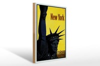 Holzschild Retro 30X40 Cm New York Statue Of Liberty Deko Schild