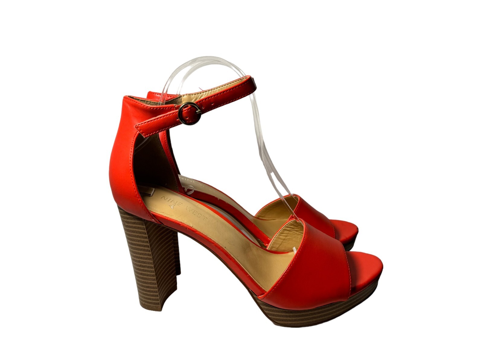 Nine West WNDolly Red Platform Sandals Size US Pre Owned