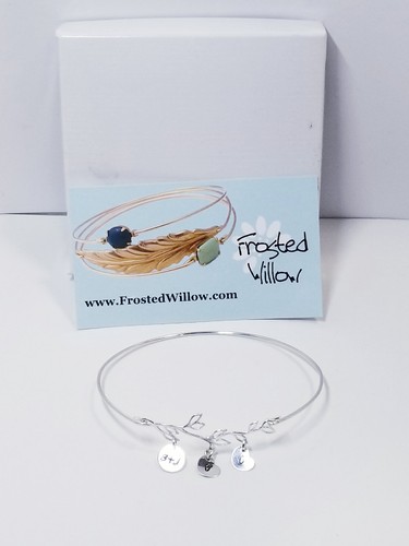 Frosted Willow Personalized Silver Bracelet