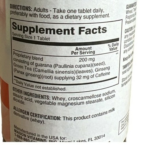 3X Bottles People’s Choice Energy Guarana Green Tea Ginseng stamina 63 Capsules - Picture 5 of 6