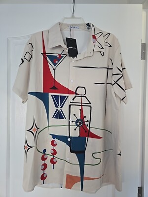 Hawalili  Shirt L Short Sleeve Martini & Olives NWT