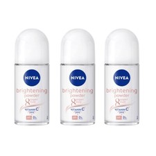 3 x 50ml NIVEA Anti Perspirant EXTRA BRIGHTENING Deodorant Roll On Powder Pores