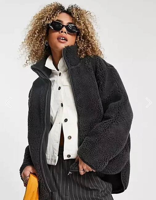 Borg coat shop black
