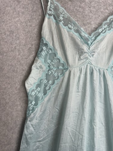 Abito completo slip vintage anni 80 Rene LACE seta NYLON S sexy pizzo taglio blu lingerie - Foto 6 di 14