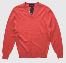 Daniel Cremieux Nwt Men's Luxury 100% Cashmere V Neck Pullover Coral Sweater L