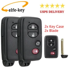 2 4Button Smart Key Fob Case Shell for Toyota Highlander Venz 2008-2016 HYQ14AAB