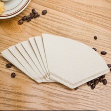 100 X Coffee Filter Paper Dripper Pot Unbleached Maker Cone Cafe Supply 2-4 Cup
