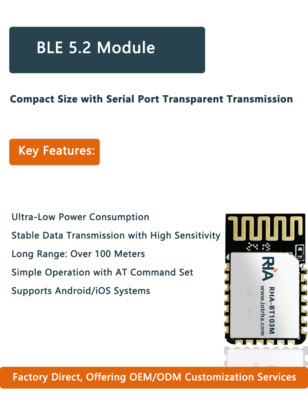 2PCS  Small-Sized BLE 5.2 Bluetooth Module, Ultra-Low Power