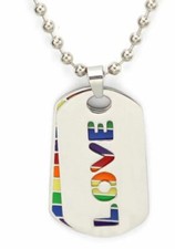 Nuevo Amor Arco Iris Orgullo Etiqueta de Perro Colgante Collar Cadena LGBT Gay Lesbiana Joyería