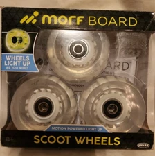Morf Board Scoot Wheels Motion Powered LightUp Clear Discontinued Jakks Pacific