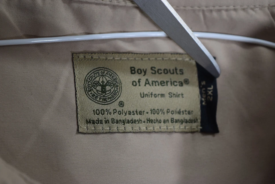 Boy Scout VENTED Mens 2XL SOFT Tan MICROFIBER Official Uniform S/S Shirt B49787 - Image 2 of 4