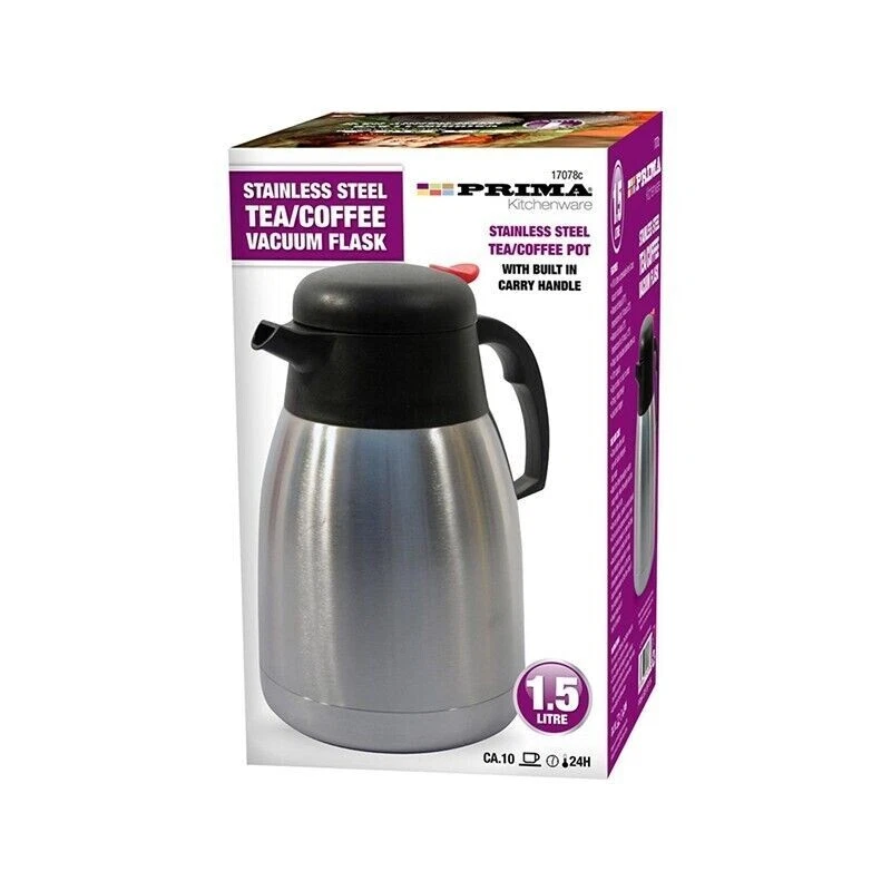FRASCO DE ASPIRADORA DE TÉ/CAFÉ DE ACERO INOXIDABLE DE VIAJE DE 1,5 L CON ASA DE TRANSPORTE INCORPORADA Foto 2 de 2